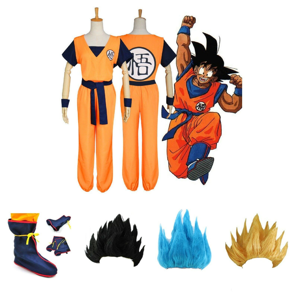 Adult Orange Anime Fighter Costume