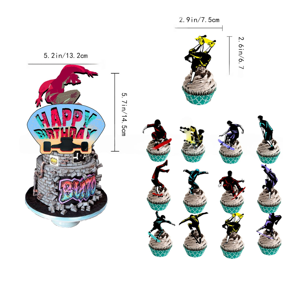 Skateboard Birthday Party Decorations Set – view 4