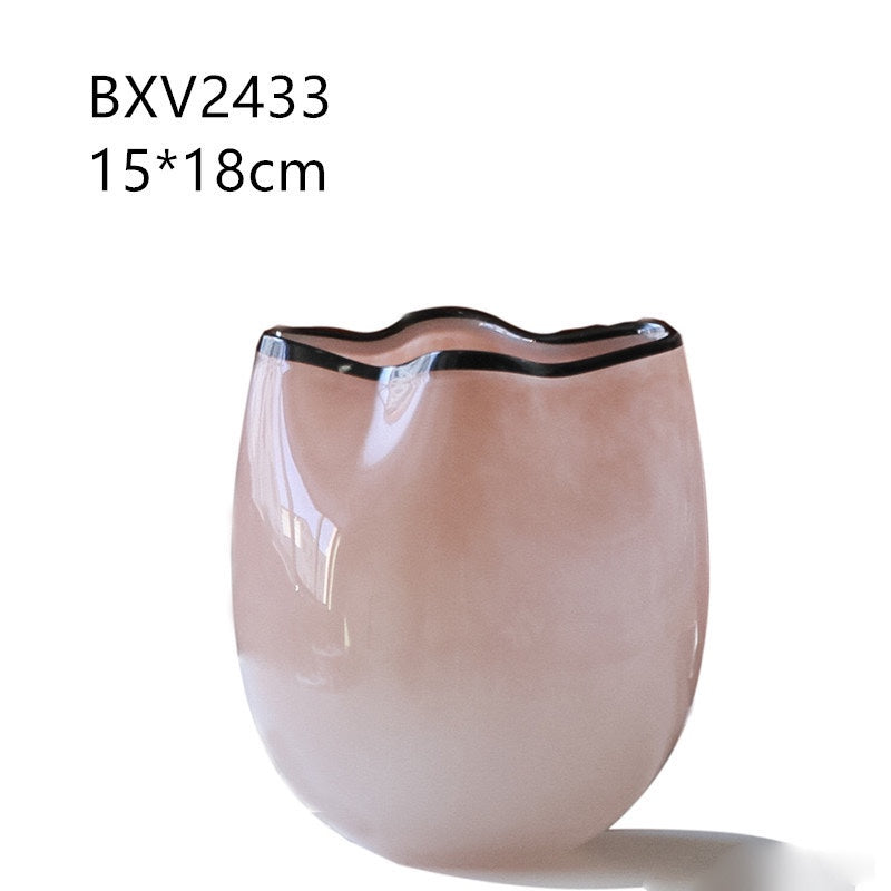 Ripple Glass Vase Pink – view 2