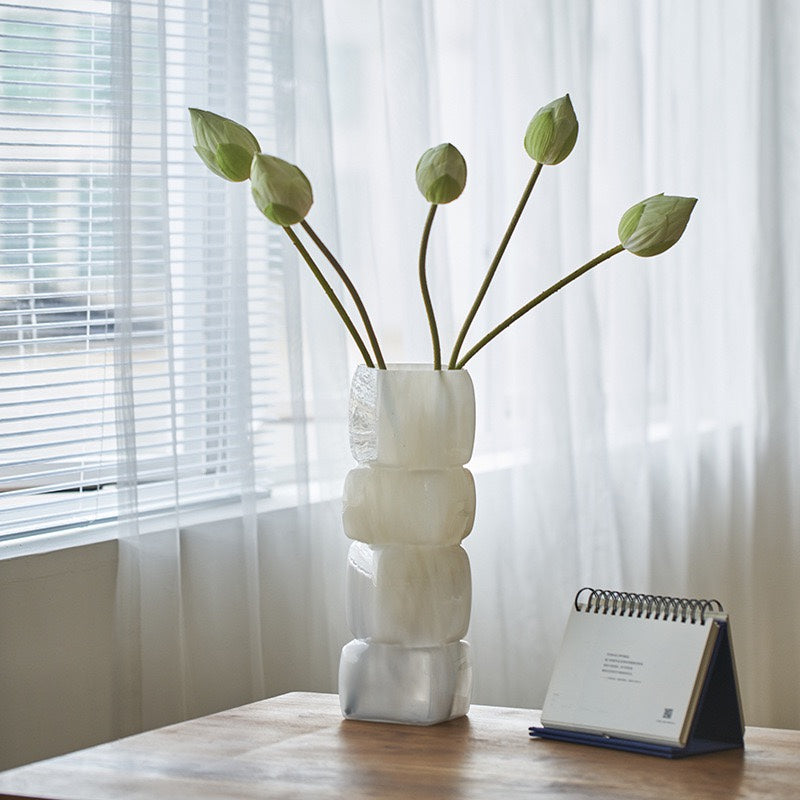 Modern Stacked Cube Design Glass Vase – view 5