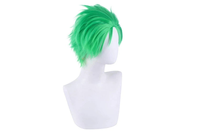 Short Green Anime Swordsman Wig Sword – view 4