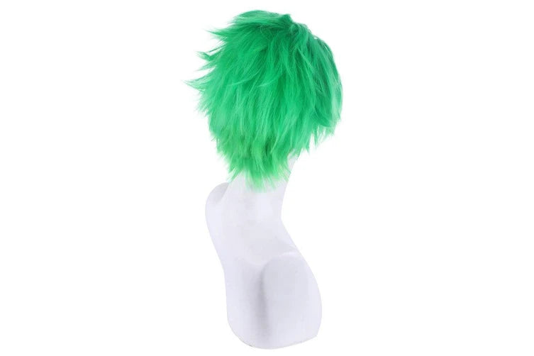 Short Green Anime Swordsman Wig Sword – view 5