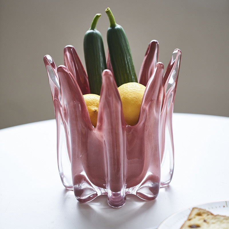 Pink Finger Glass Vase and Candle Holder