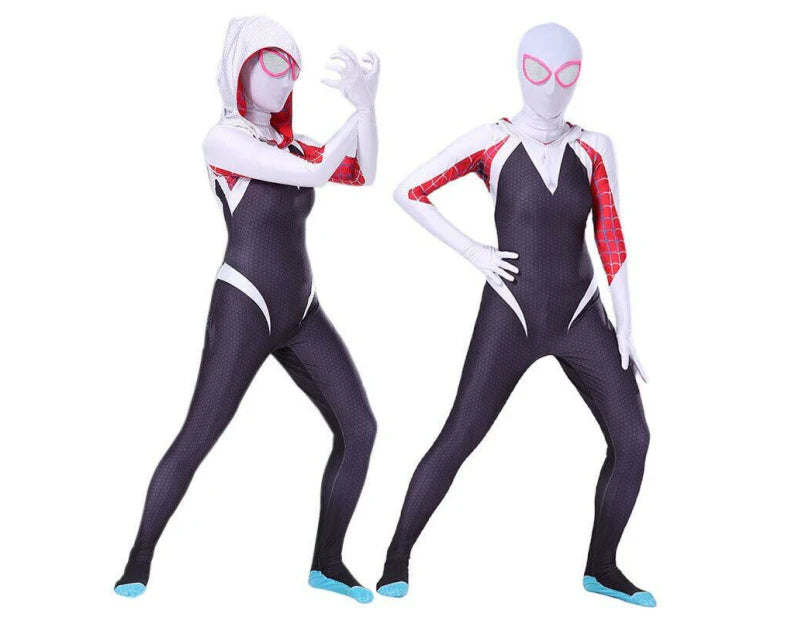 Women's White Hooded Web Heroine Costume