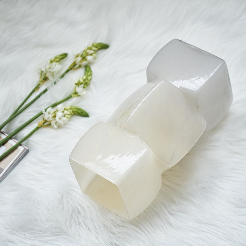 Modern Stacked Cube Design Glass Vase – view 2