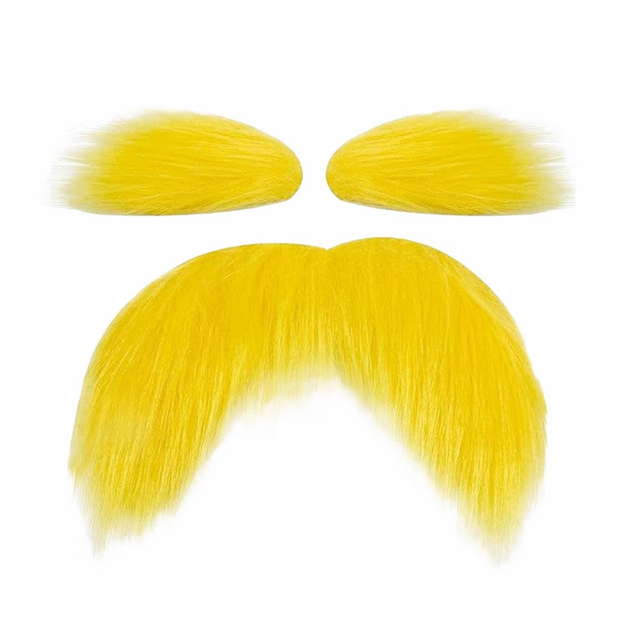 Yellow Eyebrows and Moustache Set