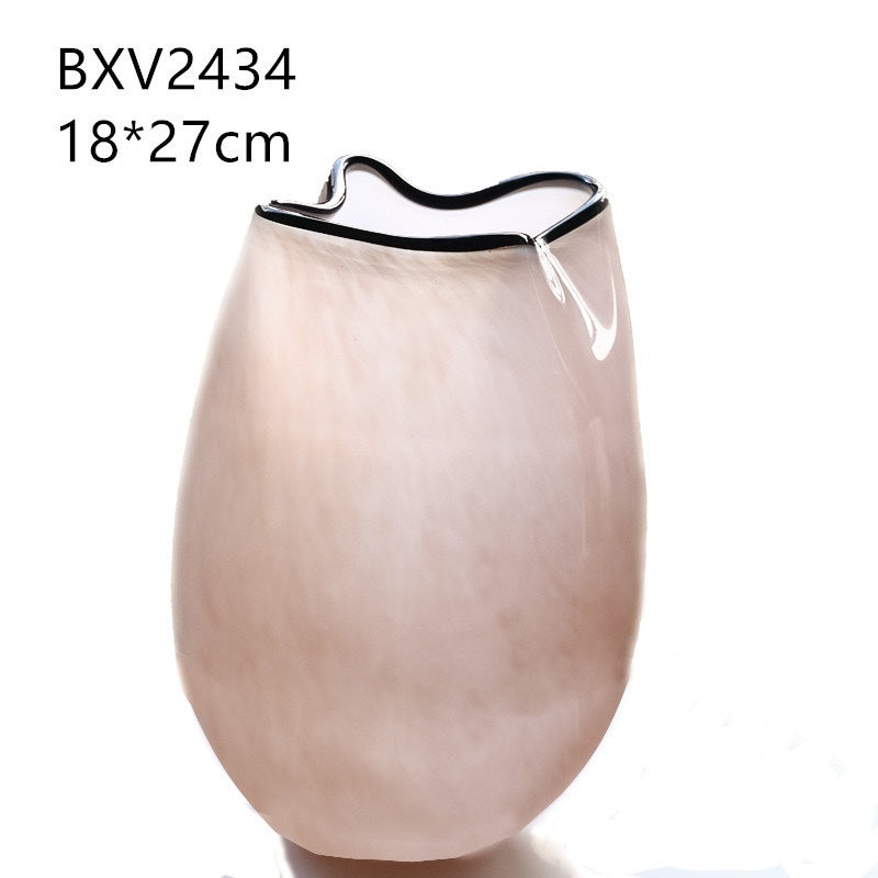 Ripple Glass Vase Pink – view 3