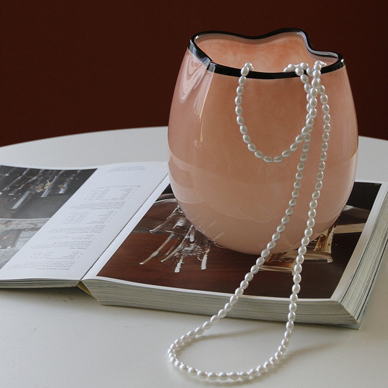 Ripple Glass Vase Pink – view 5