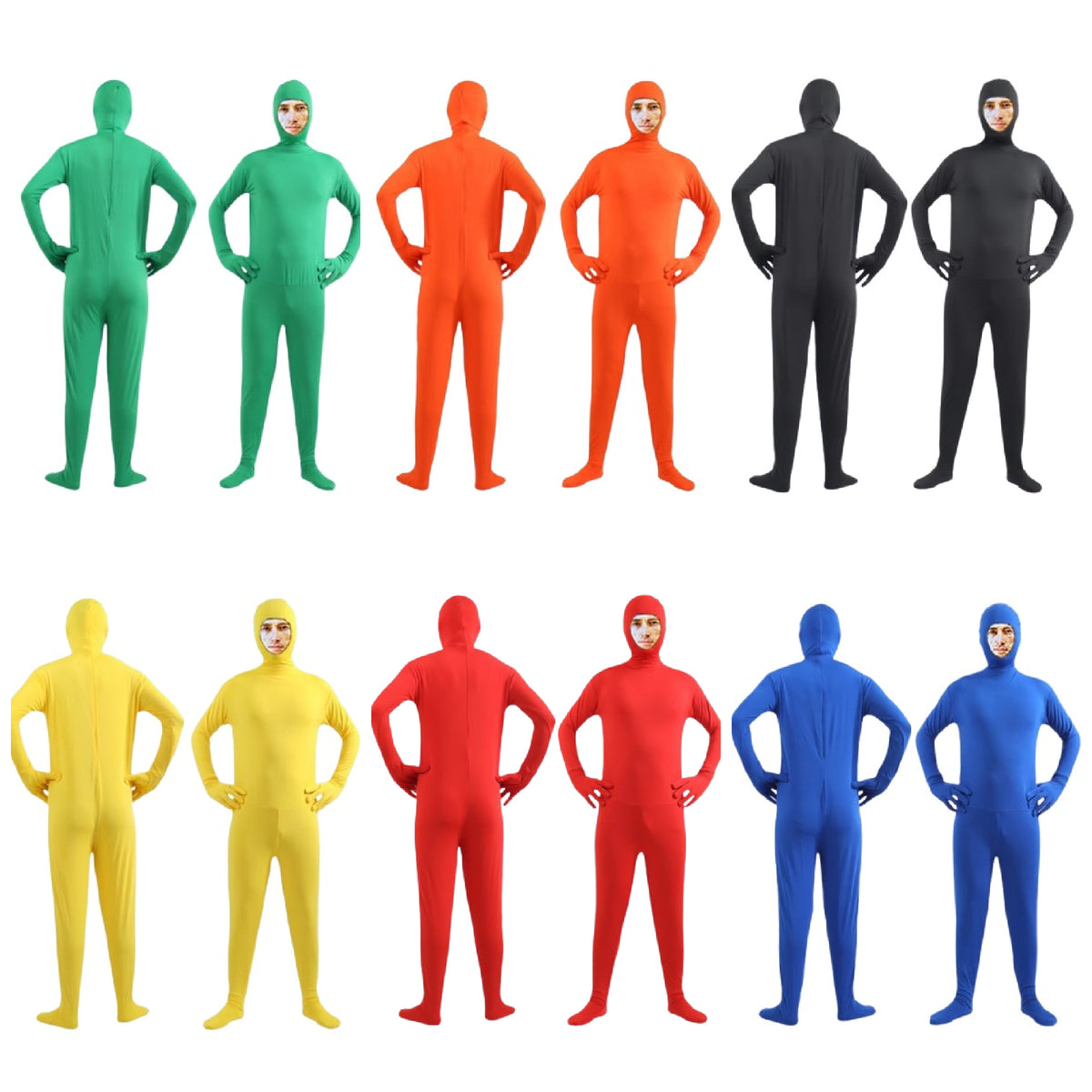 Kids & Adults Open Face Invisible Man Morph Suit Spandex Bodysuit