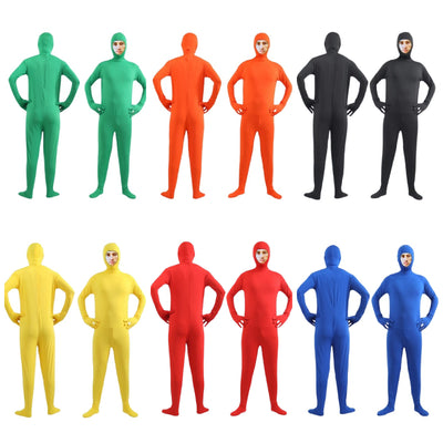 Kids & Adults Open Face Invisible Man Morph Suit Spandex Bodysuit