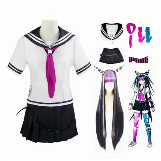 Punk Rock Schoolgirl Cosplay Costume Set