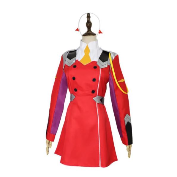 Pink-Haired Pilot Uniform Cosplay Dress & Wig – view 3