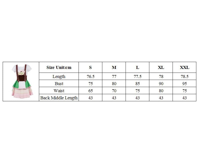 Women's Green Oktoberfest Dirndl Costume