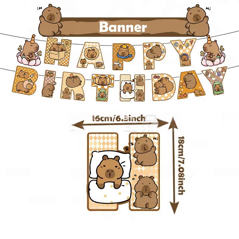 Capybara Birthday Party Decorations Set – view 4