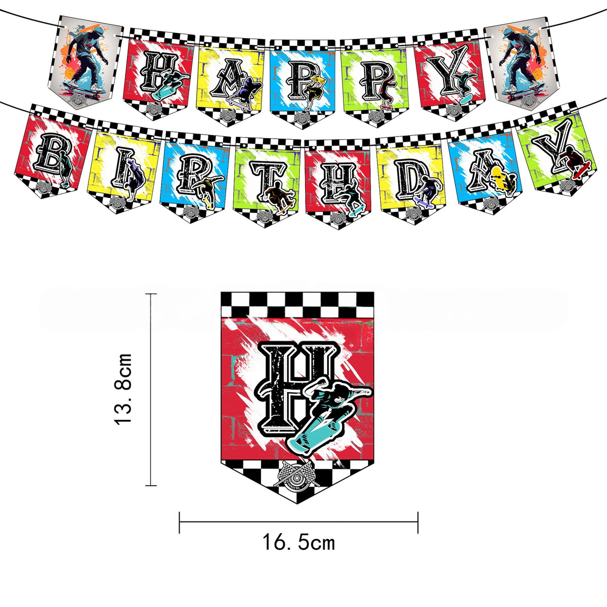 Skateboard Birthday Party Decorations Set – view 3