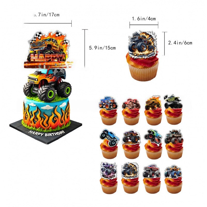 Monster Truck Birthday Party Decorations Set – view 3