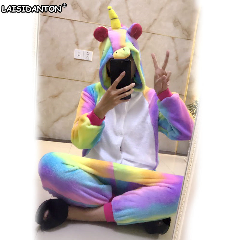 Rainbow Fluro Unicorn Kigurumi Onesie Pyjamas