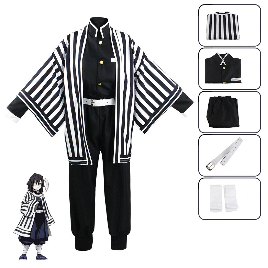 Striped Haori Snake Anime Swordsman Costume
