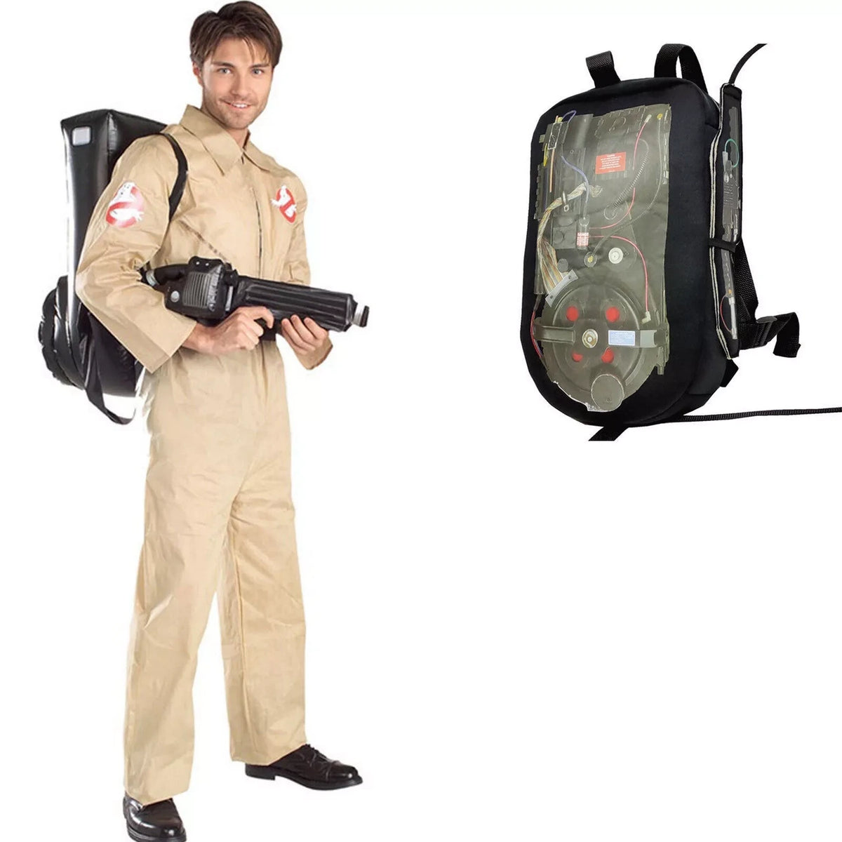 Adult Ghost Hunter with Backpack & Gun Costume