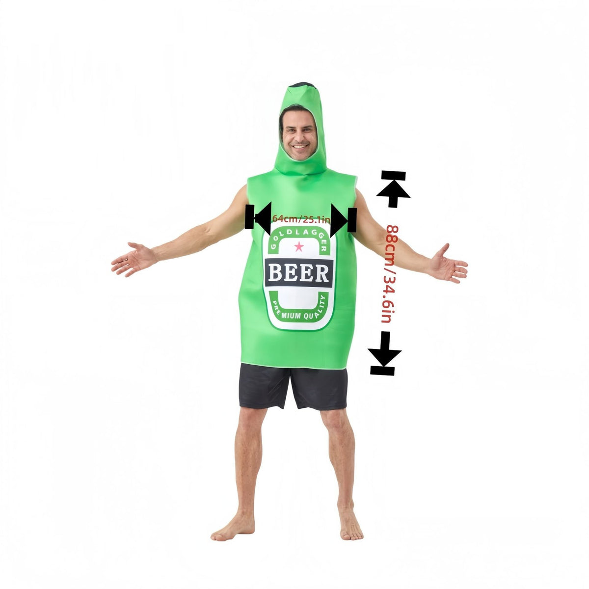 Adult Novelty Green Beer Bottle Costume – view 2