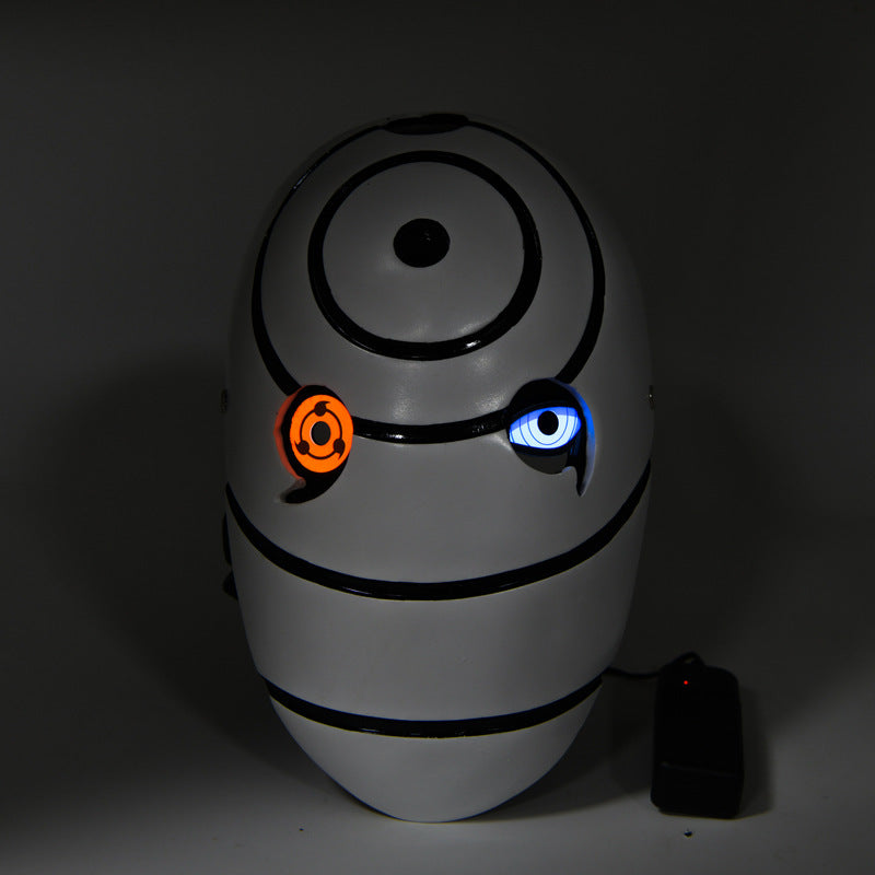 Orange Spiral Ninja LED Mask Helmet Costume – view 2