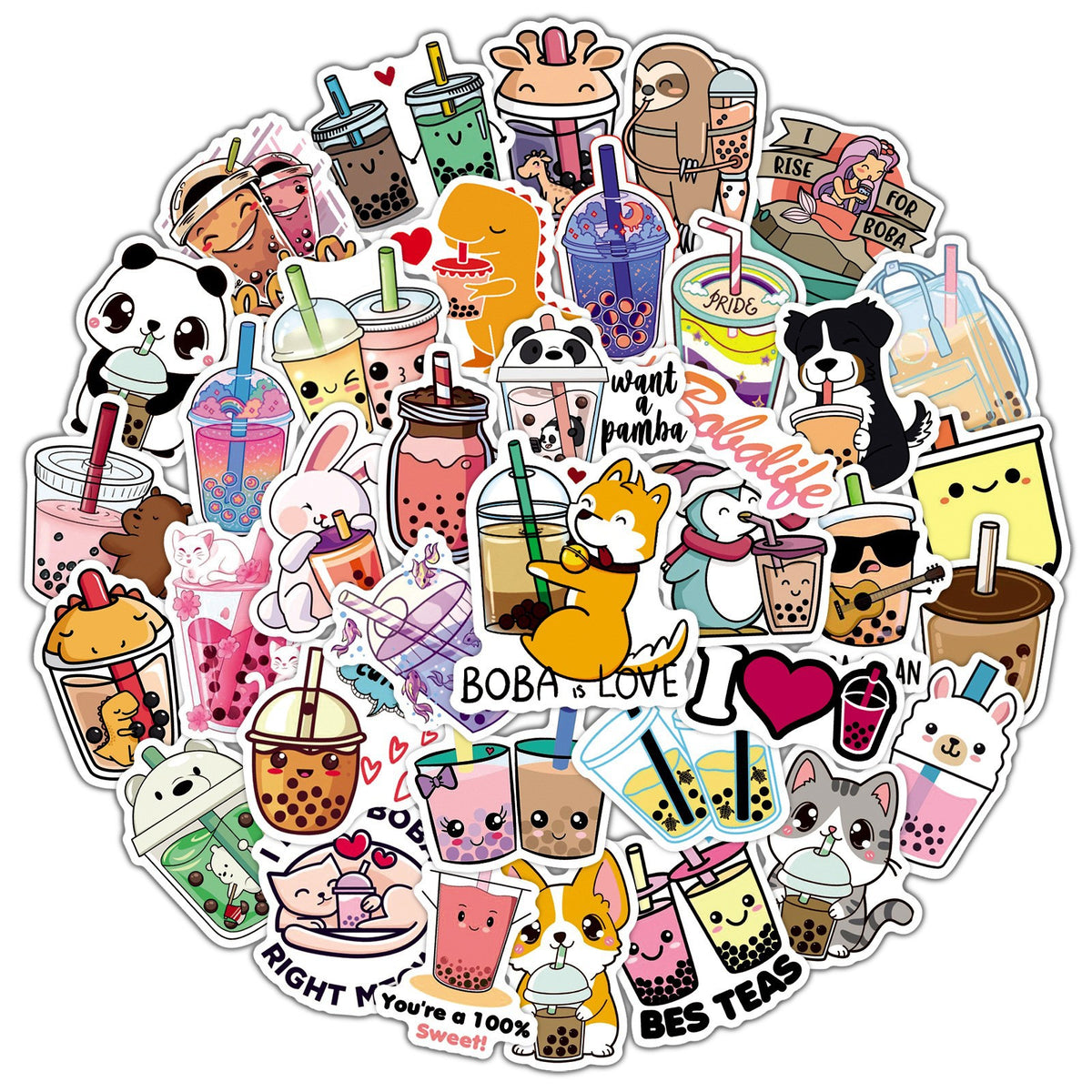 Boba Bubble Tea Vinyl Sticker Pack
