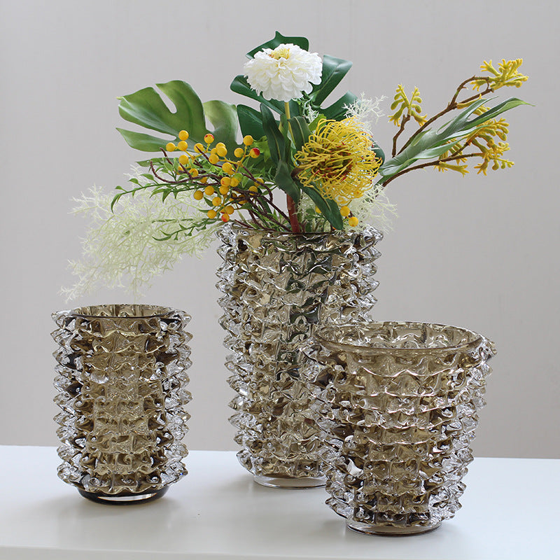 Rostrato Murano Style Spikey Glass Vase