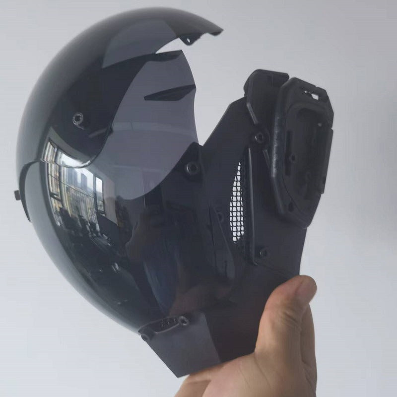 Black Cyberpunk Mask Futuristic Sci-fi Helmet Costume – view 3