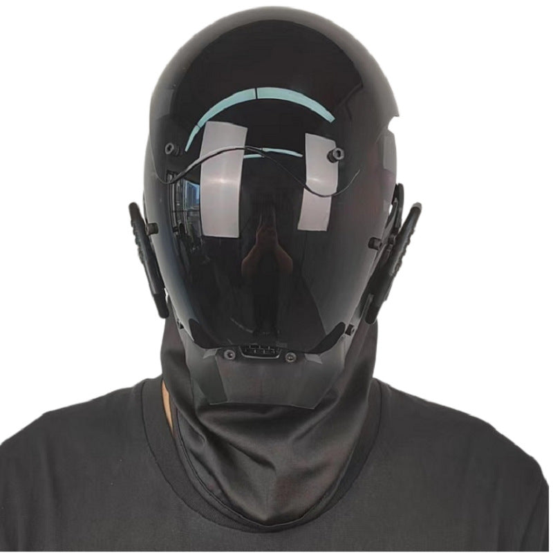 Black Cyberpunk Mask Futuristic Sci-fi Helmet Costume – view 2