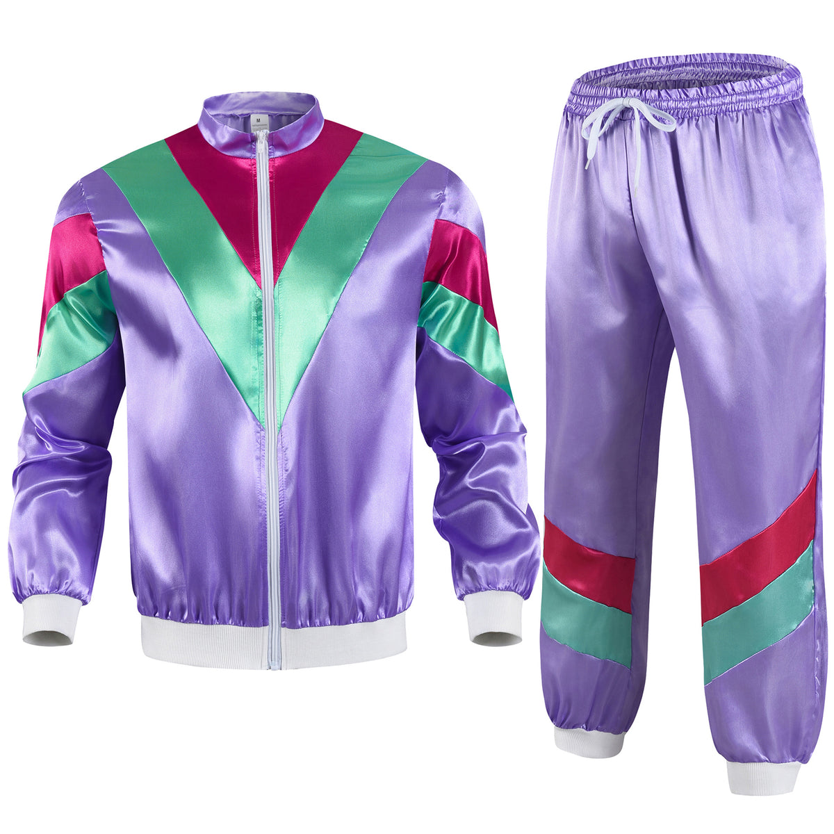 Adult 1980s Disco Party Retro Tracksuit Costumes Hip Hop Shell Suit 80s Height of Fashion – view 2