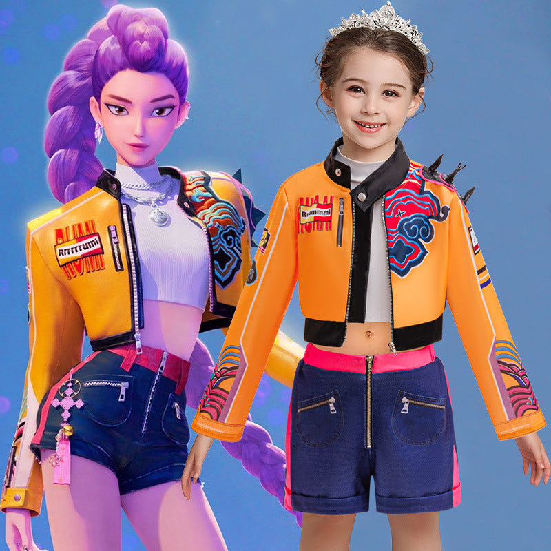 Girls K-Pop Idol Hero Costume