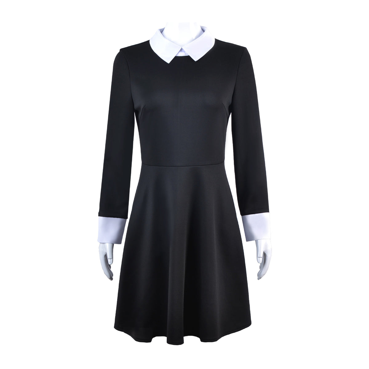 Black Gothic Schoolgirl Costume with Wig