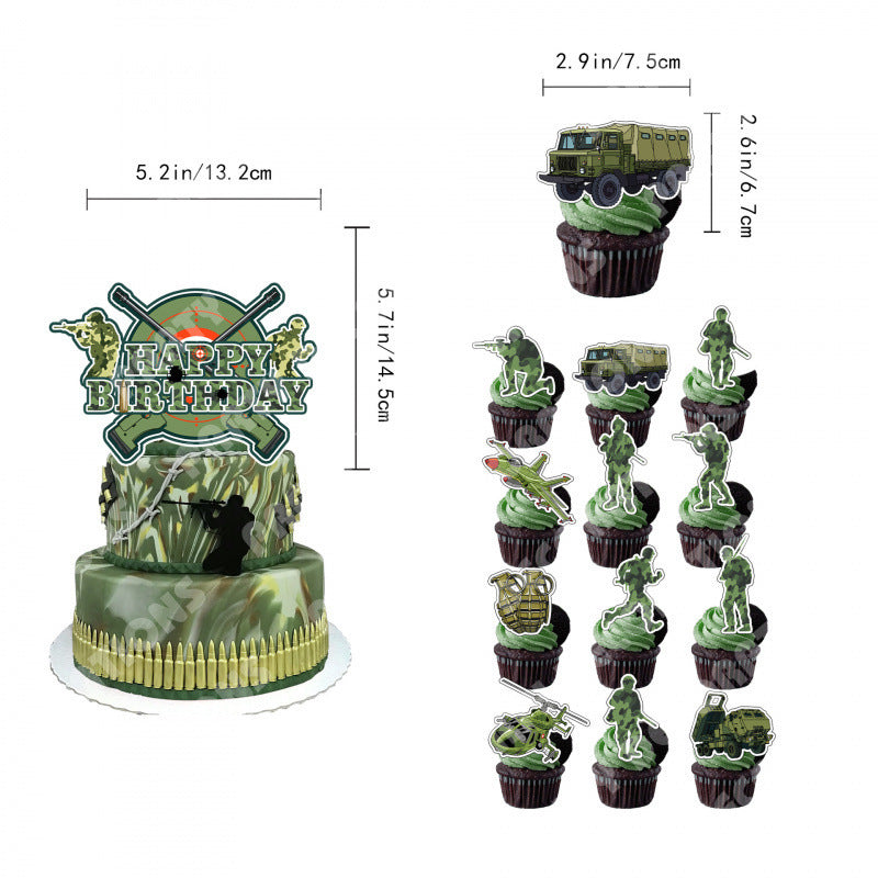 Army Military Theme Birthday Party Decorations Set