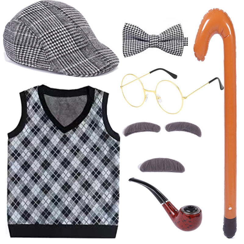 Boys Old Man Grandpa 100 Days Of School Costume