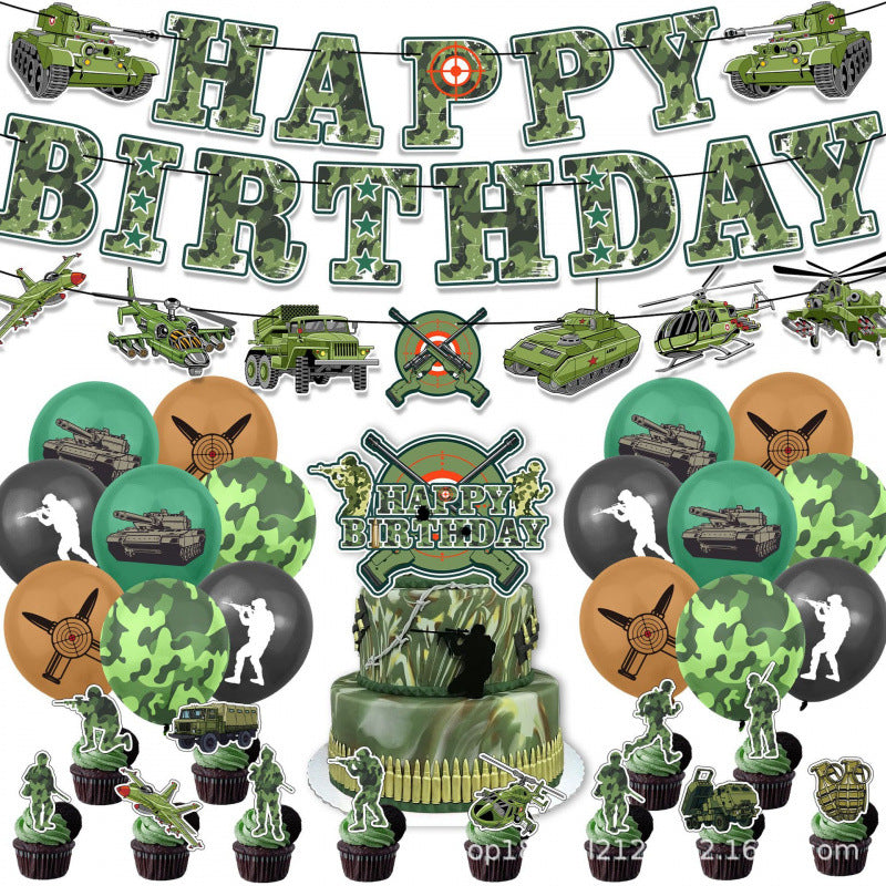Army Military Theme Birthday Party Decorations Set