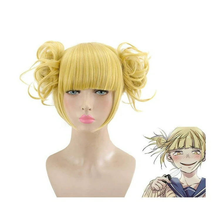 Blonde Twin Buns Anime Villain Wig