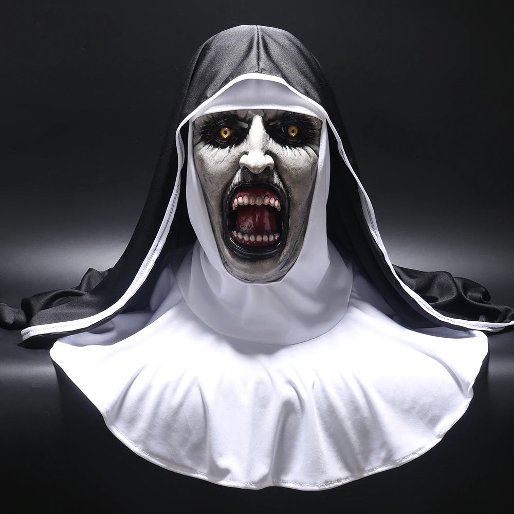 Adult Horror Nun with Cross and Mask Costume – view 2