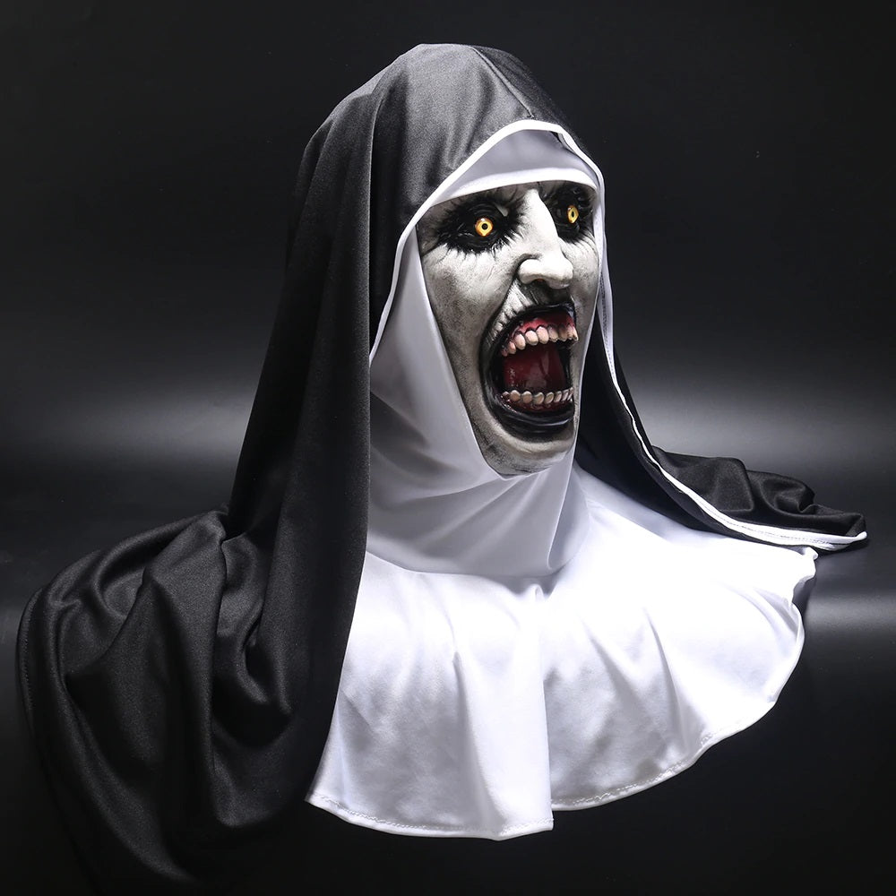 Adult Horror Nun with Cross and Mask Costume – view 3