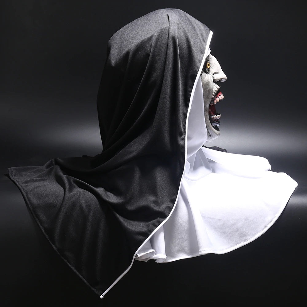 Adult Horror Nun with Cross and Mask Costume – view 4