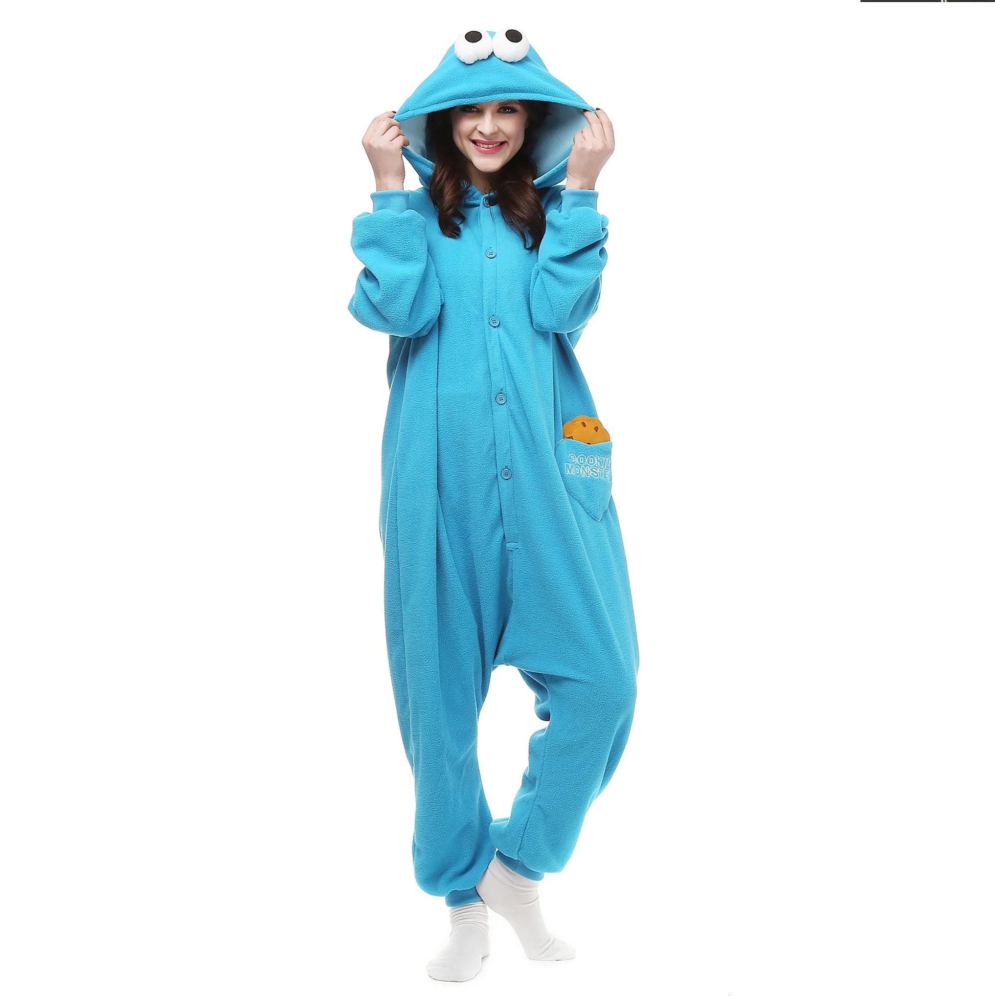 Blue Cookie-Loving Monster Kigurumi Onesie Pyjamas