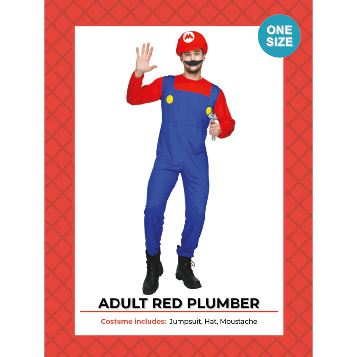 Adult Red Plumber Costume