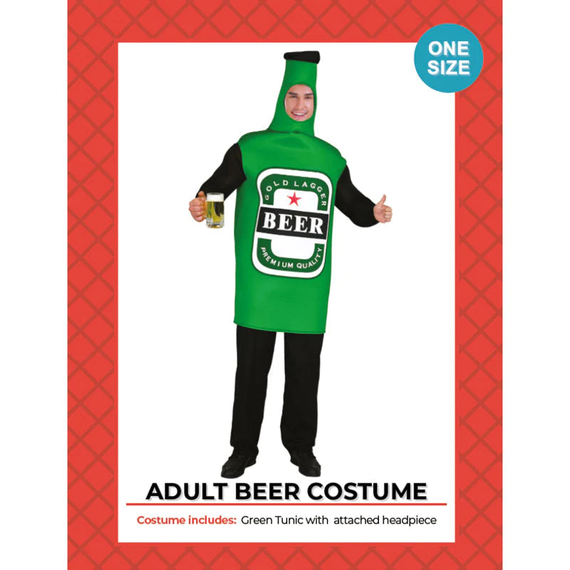 Men's Green Beer Bottle Costume