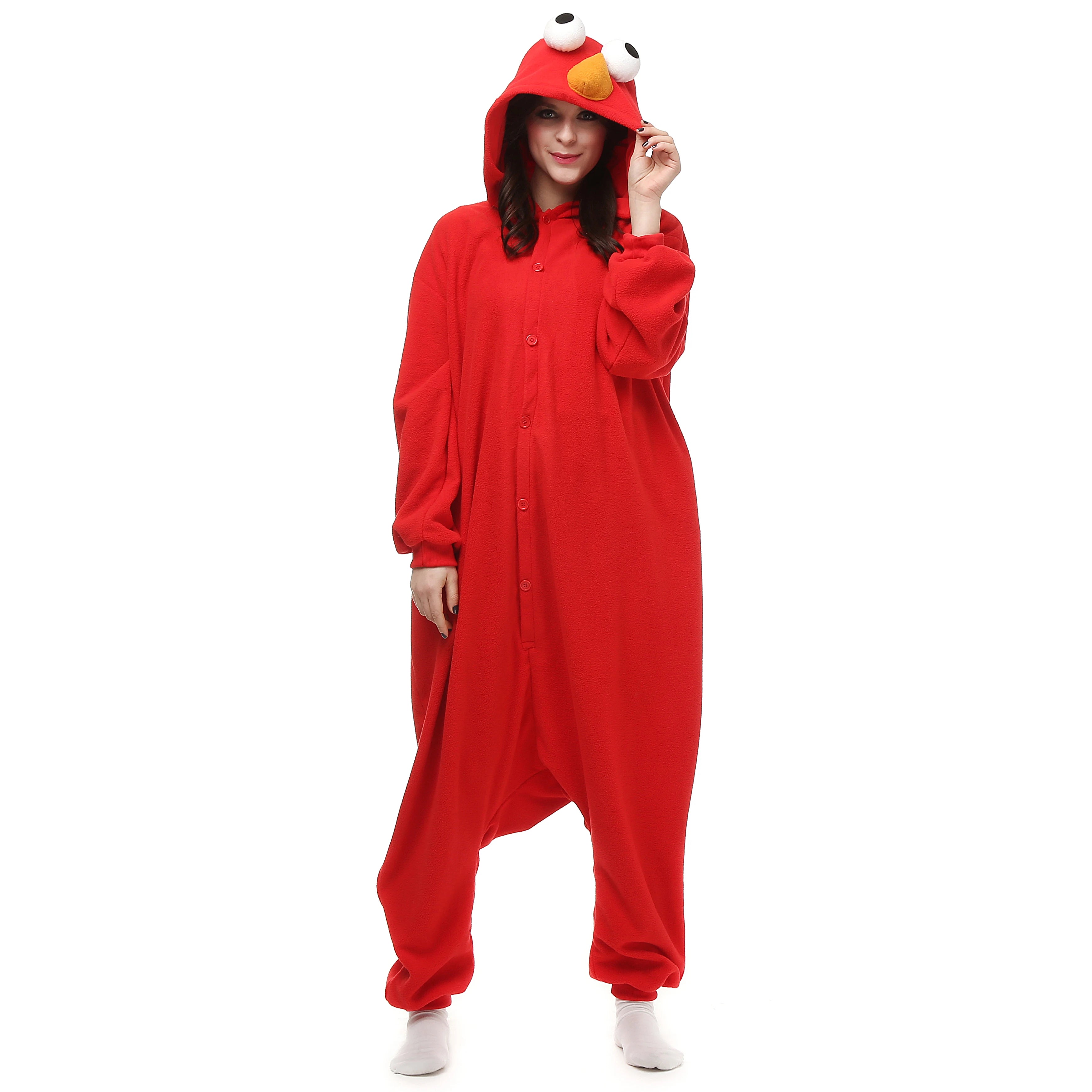 Red Furry Monster Kigurumi Onesie Pyjamas