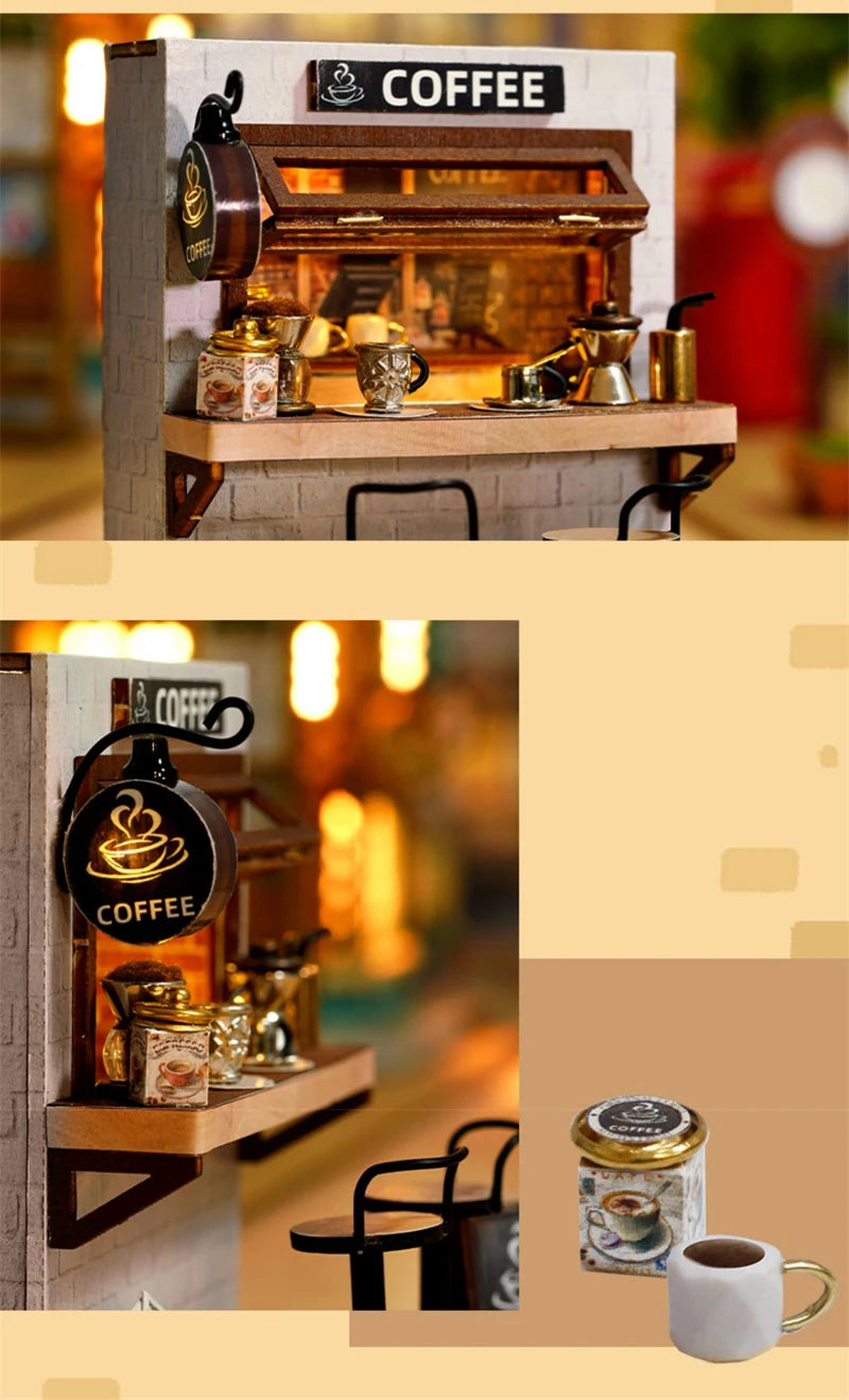 DIY Coffee Shop Miniature House Kit