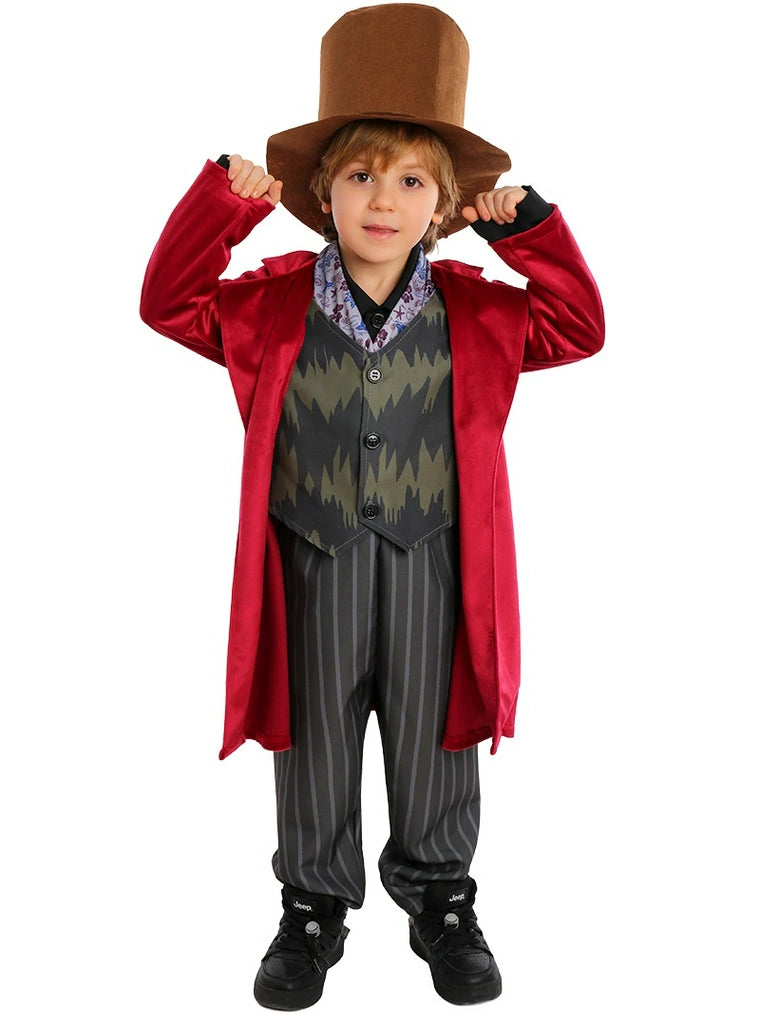 Boys Brown Red Confectioner Costume – view 2