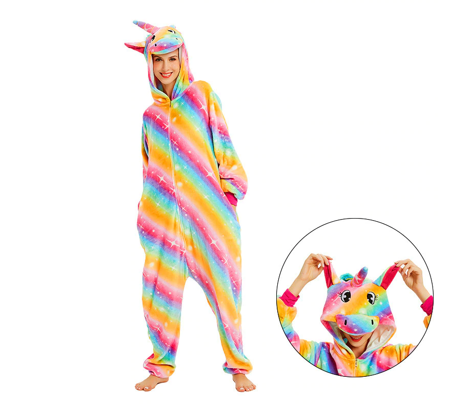 Gold Rainbow Unicorn Kigurumi Onesie Pyjamas