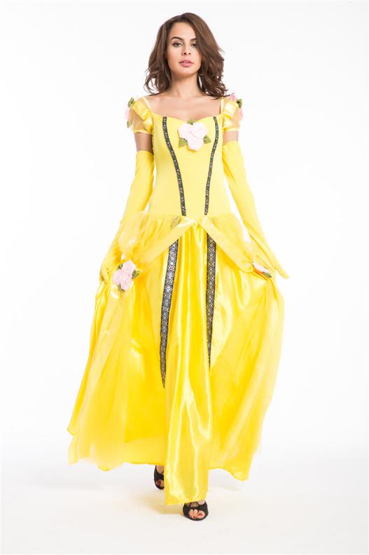 Women's Yellow Ball Gown Princess Dress