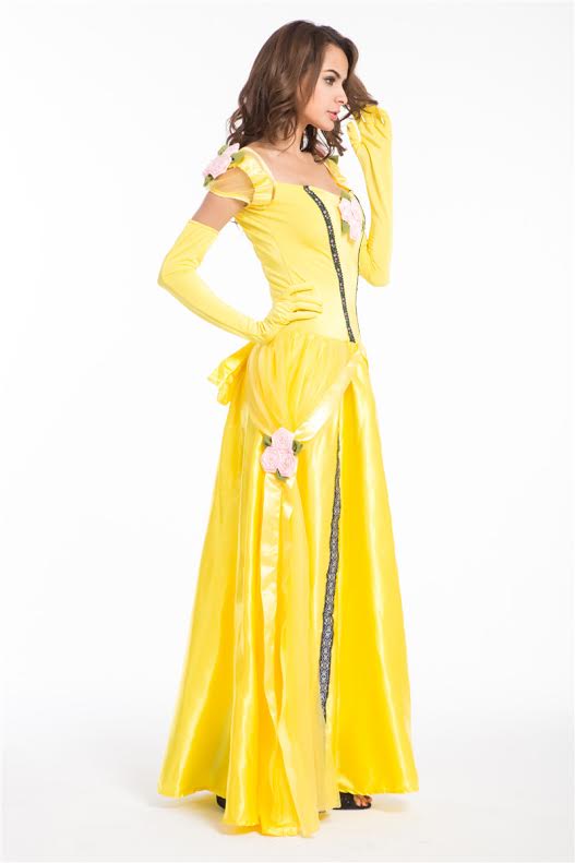 Women's Yellow Ball Gown Princess Dress – view 3