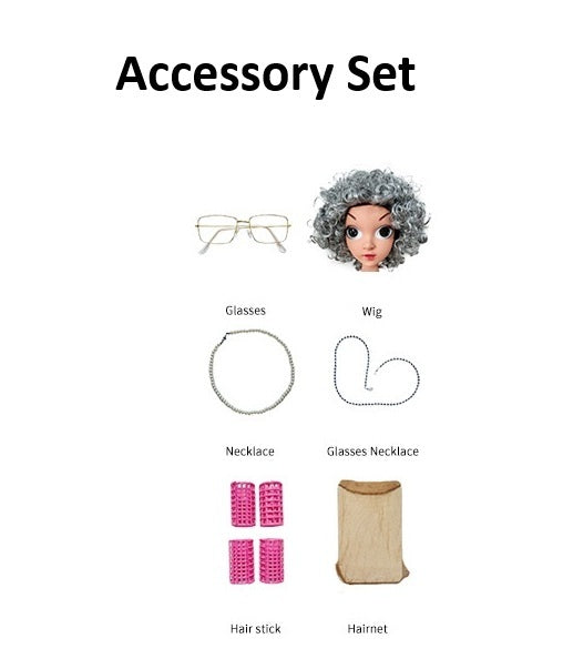 Girls Beige Old Lady Granny Costume – view 4