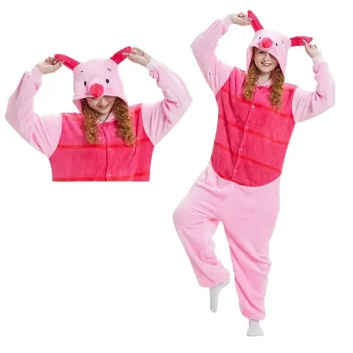 Adult Pink Pig Kigurumi Onesie Pyjamas
